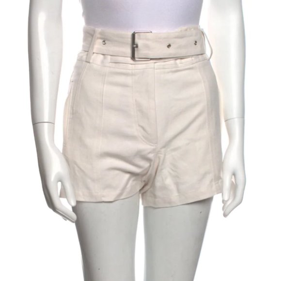 NWT IRO White Belted High Rise Mini Shorts - Picture 1 of 3